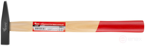 Молоток слесарный, деревянная ручка "Оптима" 100 гр.