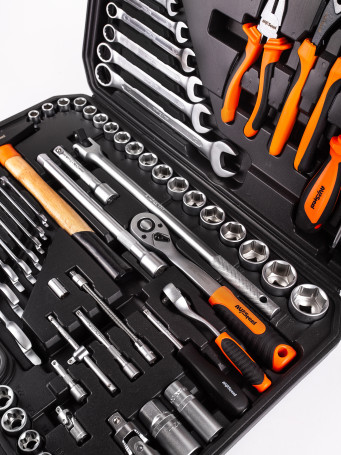 AV Steel Tool Kit 118 pieces, 1/4", 1/2", Professional