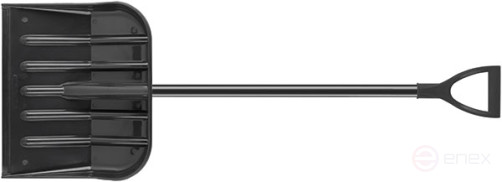 Snow shovel Pro polycarbonate black, aluminum handle, medium 460x400x1380 mm