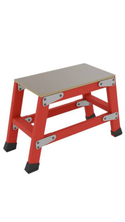 SSP-0.6-W fiberglass with symmetrical supports footrest h=600mm, 1x2 wide steps,collapsible, platform 600x400mm