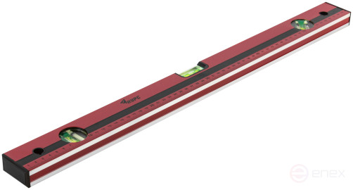 Optima level, 3 eyes, red body, milled working face, 600 mm scale
