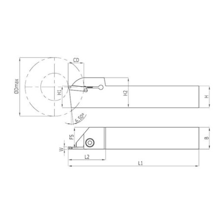 Heikenei Egt Hk Державка для обработки наружных канавок Hrn S224, 25x25, w-2