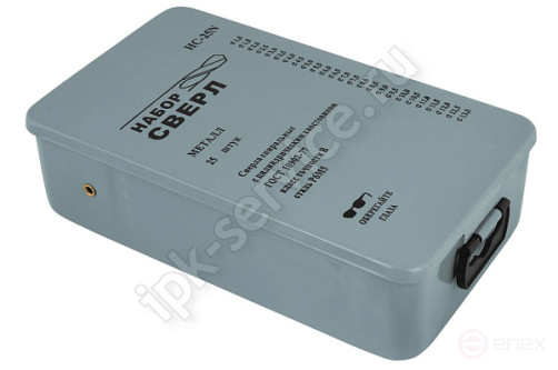 Набор сверл по металлу НС25И от 1 до 13 шаг 0,5, 25шт. Р6М5