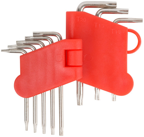 Ключи звездочки CrV 8 шт. Т5-Т20, в пластиковом держателе