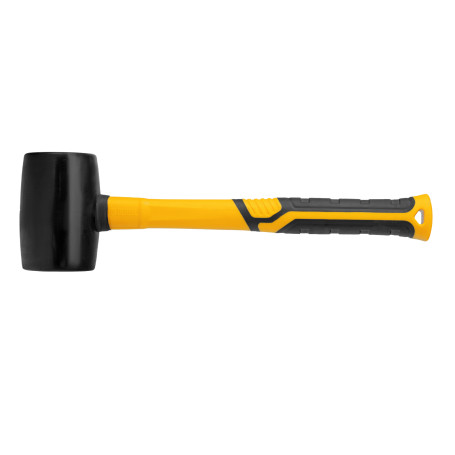 Rubber mallet, 225 g, black, fiberglass handle with TPR coating Denzel