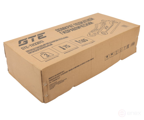 Домкрат подкатной 3т 75-505мм двухпоршневой низкопрофильный GTE