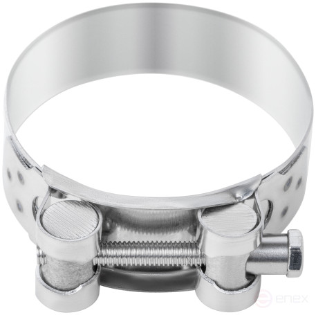 Хомут обжимной силовой шарнирный, нерж.сталь 64-67 мм