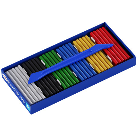 Plasticine Gamma "Classic", 06 colors, 120g, with stack, cardboard. packaging