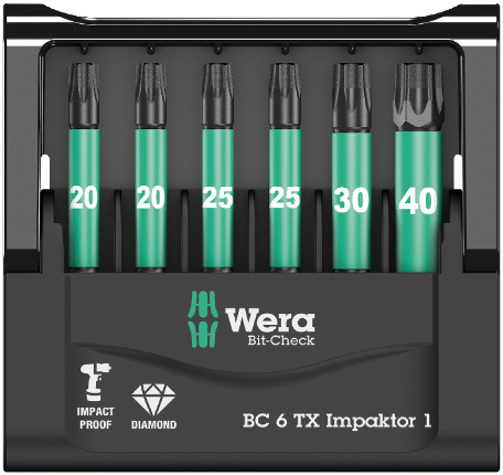 Bit-Check 6 TX Impaktor 1 набор ударных бит с битодержателем, 6 предметов