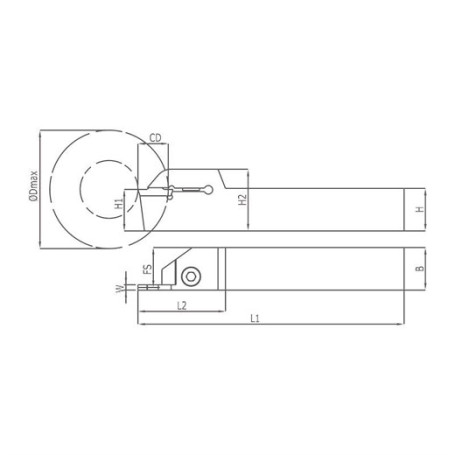 Heikenei Egt Snd Державка для обработки наружных канавок Sndvk N123, 12x12, w-3