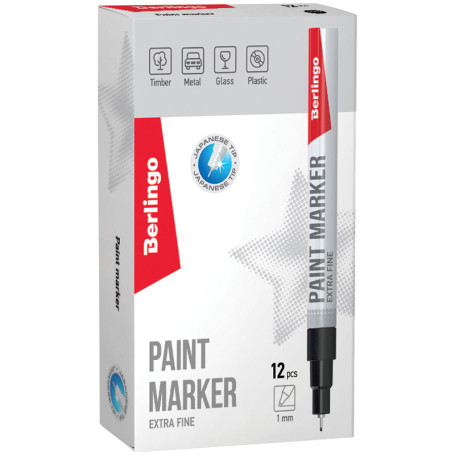 Marker paint Berlingo "Uniline PA100" black, 1 mm, nitro base