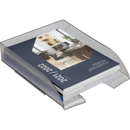 Paper tray horizontal STAMP "Frost", tinted grey