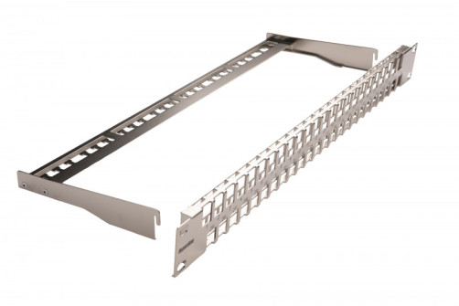 PPBLHD-19-48S-SH-RM Modular patch Panel 19", 48 ports, Flat Type, 1U, for shielded and unshielded Keystone Jack modules (except KJ1-C2, KJ2-C5e, KJ2-C6, KJ2-C6A), with rear cable organizer (without modules)