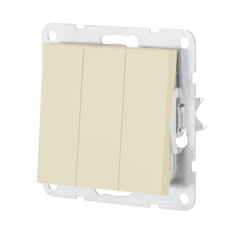 Switch 3-cl.(diagram 1+1+1 ) 16 A, 250 B (beige matte) LK80
