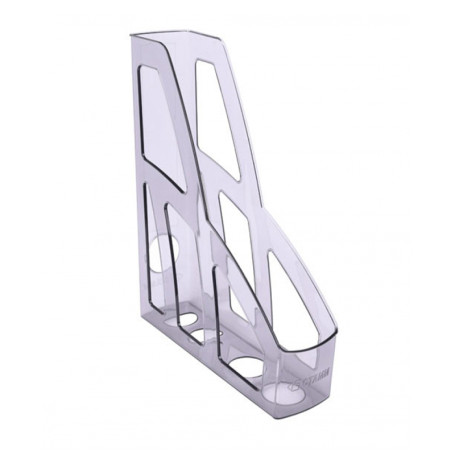 Лоток для бумаг вертикальный СТАММ "Лидер", тонированный серый