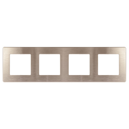 Frame for sockets and switches ERA Series 12 12-5104-04 for 4 posts, Satin, champagne