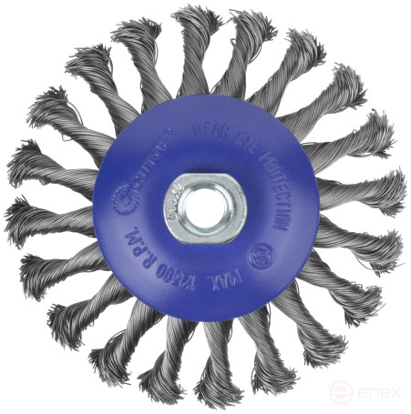 Щетка для УШМ, М14, тип "Тарелка", крученая проволока 0,5 мм, 125 мм, блистер, CUTOP Profi