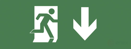 Самоклеящаяся этикетка ЭРА INFO-DBA-003 200х60мм Фигура/стрелка вниз DBA