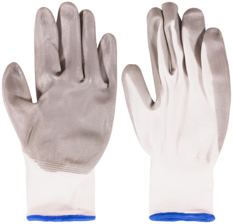 Nylon gloves with nitrile coating 10"