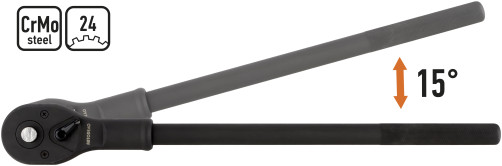 Трещотка 1"DR (флажковая; L=510мм; 24 зубца; 15град) АвтоDело 39531