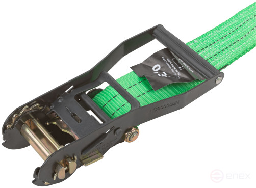Load fastening strap, ratchet mechanism 230 mm, polyester tape 50 mm x 6 m, 2000 / 4000 kg