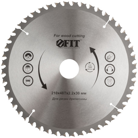 Saw blade for circular saws on wood, special tooth shape 210 x 30/25,4 x 48T