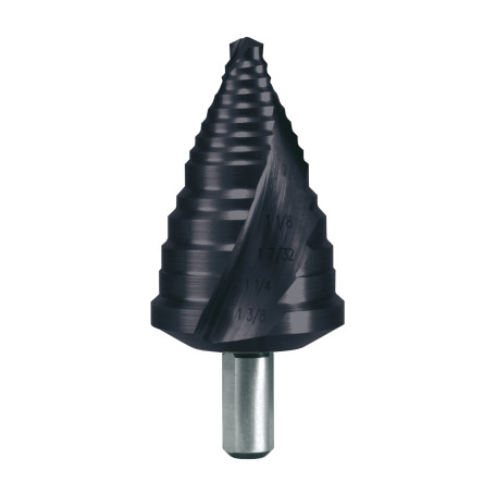 Сверло ступенчатое HSS дюймовое CBN шлифованное со спиралевидной канавкой и подточкой острия Ø 7/8 - 1 3/8 TiAlN