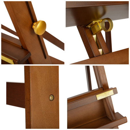 Easel outdoor studio Gamma "Old master", 59,5*59,5*190 (370) see, red lacquered beech