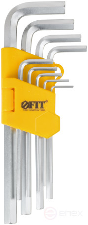 Ключи шестигранные, CrV сталь , 9 шт., 1,5-10 мм, длинные, в пластиковом держателе