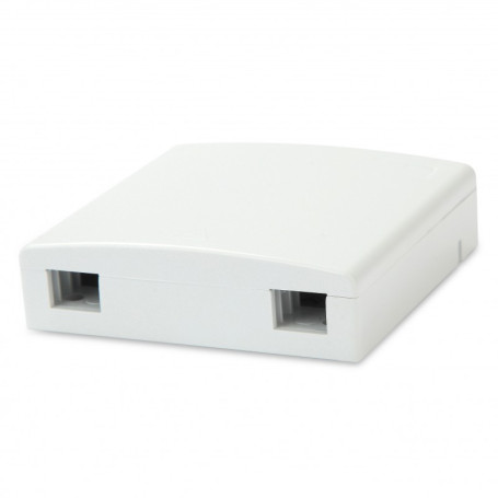FO-WB86-FTTH-2UN-WH Optical subscriber socket (without adapter), compatible with SC/DLC adapters, 2 ports, 86 mm x 86 mm x 25 mm