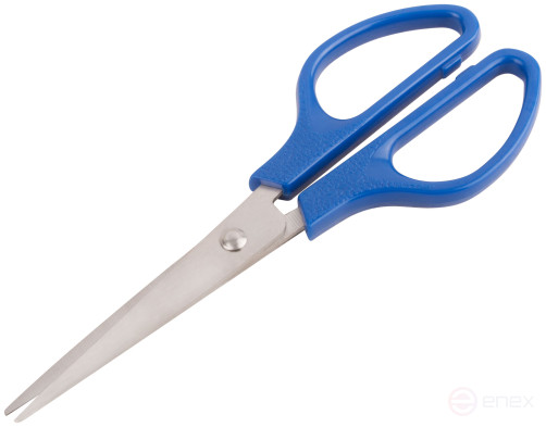 Household stainless steel scissors, plastic handles, blade thickness 1.4 mm, 170 mm