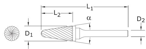 Борфреза твердосплавная CB-L1228/6 DM