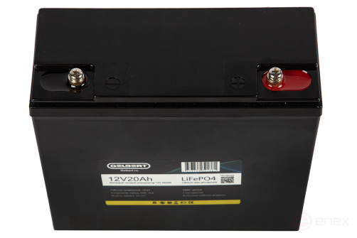 Литиевый тяговый аккумулятор Gelbert LiFePO4 (12V/20Ah/20A/240Wh) [6-DZF-20, 6-DZM-20]