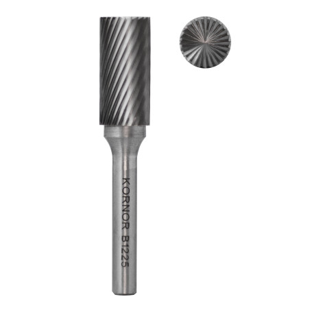 Борфреза KORNOR цилиндрическая с торцом 6х3 мм, стандартная насечка