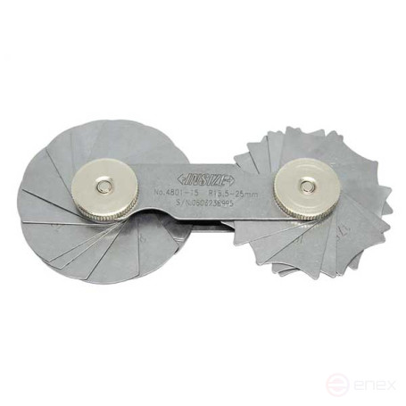 Radius templates 15.5-25 mm, 15+15
