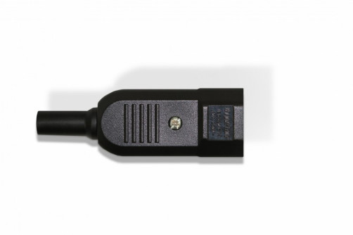 CON-IEC320C14 Connector IEC 60320 C14 220V 10A for cable (flat protruding pin contacts in a plastic frame), straight