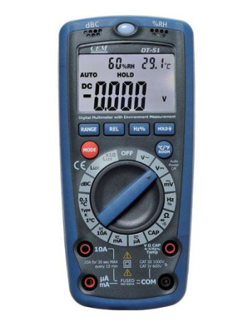 Мультиметр универсальный цифровой DT-61 CEM мультиметр с функциями шумомера, люксметра и параметров окружающей среды (6 в 1)