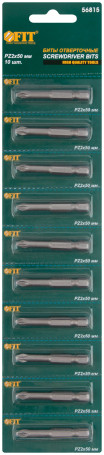 CrMo steel S2 Pro bits, blister pack, single-sided 50 mm RZ2, 10 pcs.