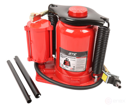 Домкрат бутылочный 35т 255-405мм пневматический GTE