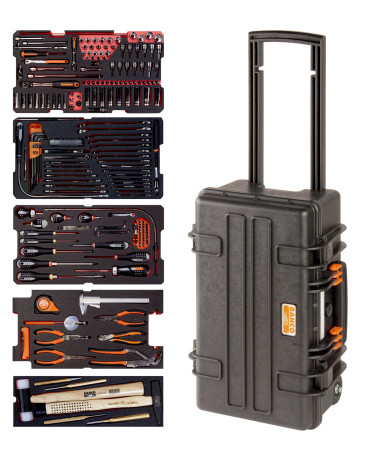 A set of general-purpose tools in a high-strength hard case, 194 items