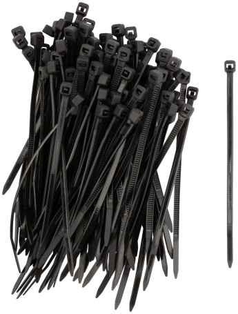 Nylon clamps, black d/ wires 100 pcs., 80x2.5 mm