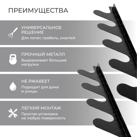 Держатель для инструмента настенный (комплект 4 планки + 8 крепежей)