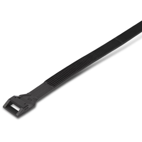 GTN-180HDB Стяжка нейлоновая неоткрывающаяся, безгалогенная (halogen free), 180x8.6x2 мм, полиамид 11/12, outdoor, устойчивость к UV, -40°C - +80°C, черная (100 шт)