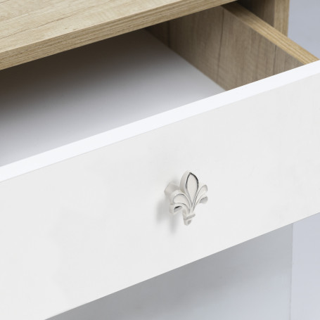 Ручка меб. кнопка мет. MILK серебро белый, AKS