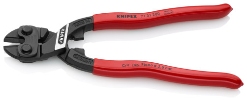 KNIPEX CoBolt® bolt cutter, with recess, L-200 mm, cut: hole. soft. Ø 6 mm, cf. Ø 5.2 mm, TV. Ø 4 mm, royal. string Ø 3.6 mm, black, 1-k handles