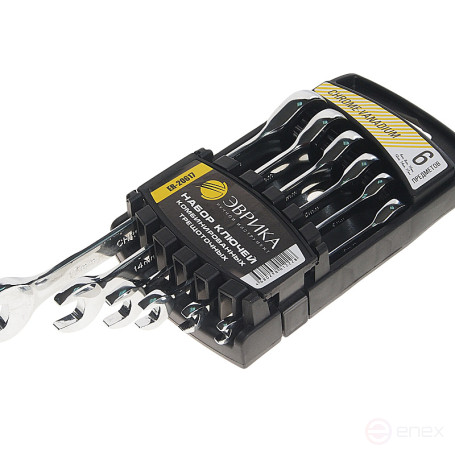 Set of combination keys ER-20617 ratchet 6 pieces 6,8,10,12,14,17mm (on the holder) EUREKA 5/20