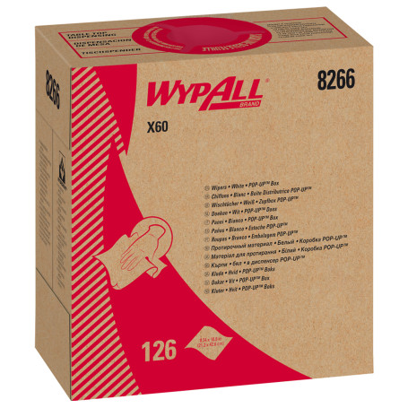 WypAll® X60 Cleaning Material - Ror-Up Box / White (10 Boxes x 126 sheets)