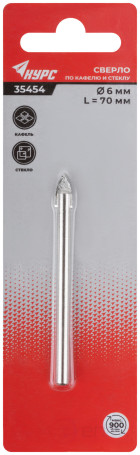 Сверло по кафелю, стеклу 6х70 мм