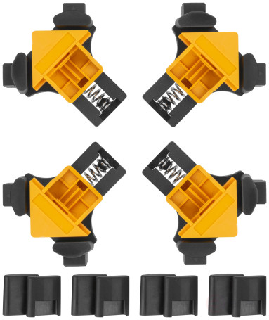 Струбцины угловые нейлоновые, набор 4 шт., 5-22 мм