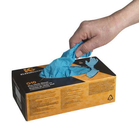 KleenGuard® G10 Nitrile Gloves Blue Nitrile - 24cm, single design for both hands / Blue /M (10 dispenser packs x 100 pcs.)